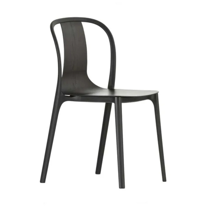 Flitsaanbieding Vitra Belleville Chair Wood stoel-Zwart essen