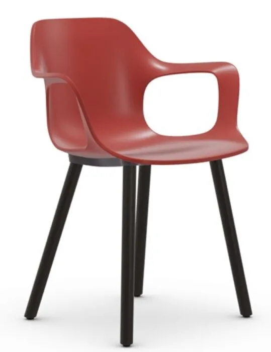 Vitra Hal RE Armchair Wood onderstel donker eiken-Baksteen Actieprijs