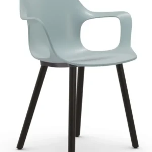 Hete Deal Vitra Hal RE Armchair Wood onderstel donker eiken-IJsgrijs