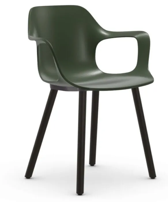 Vitra Hal RE Armchair Wood onderstel donker eiken-Ivy Populair