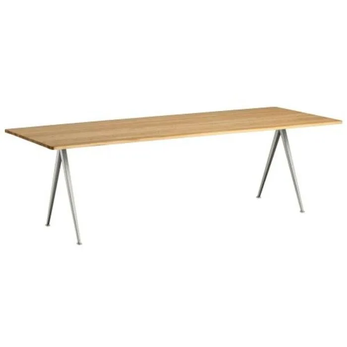 HAY Pyramid 02 eetkamertafel-300x85 cm-Helder gelakt, beige onderstel Seizoensaanbieding