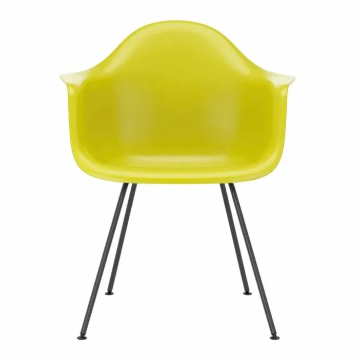 Vitra Eames DAX stoel met zwart onderstel-Mosterd geel Uitverkoop