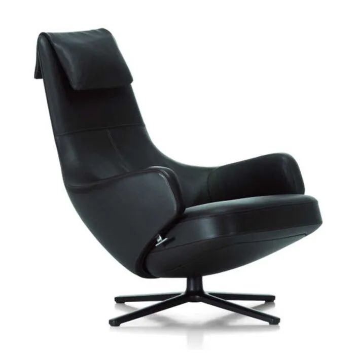 Express Levering Vitra Repos relaxfauteuil-Natural leer zwart