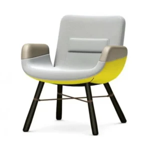 Dagaanbieding Vitra East River Chair fauteuil met donker eiken onderstel-Light mix