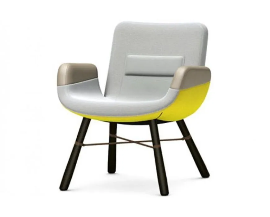 Dagaanbieding Vitra East River Chair fauteuil met donker eiken onderstel-Light mix