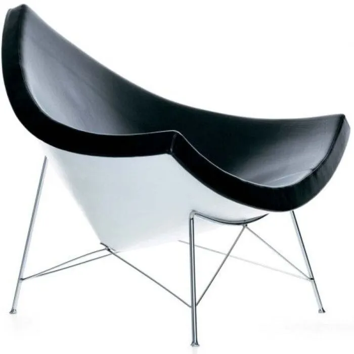 Korting Vitra Coconut fauteuil-Leer / zwart