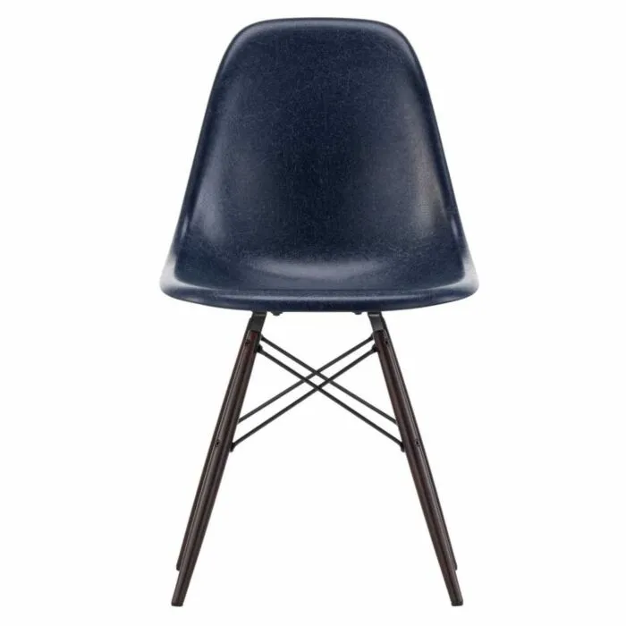 Vitra Eames DSW Fiberglass stoel onderstel donker esdoorn-Navy Blue Rechtstreeks Van De Fabrikant