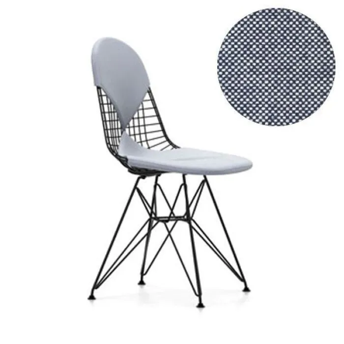Vitra Eames Wire Chair DKR-2 stoel zwart gepoedercoat onderstel-Hopsak 74 Express Levering