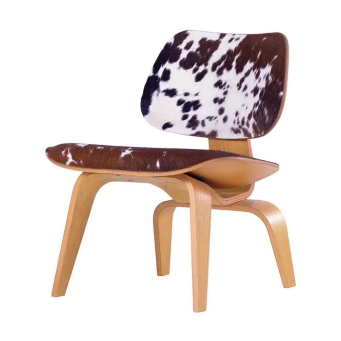 Vitra Eames LCW Calf's Skin stoel-Bruin-wit Laatste Kans