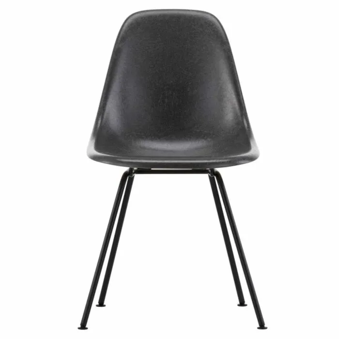 Beperkt Aanbod Vitra Eames DSX Fiberglass stoel met zwart onderstel-Elephant Hide Grey