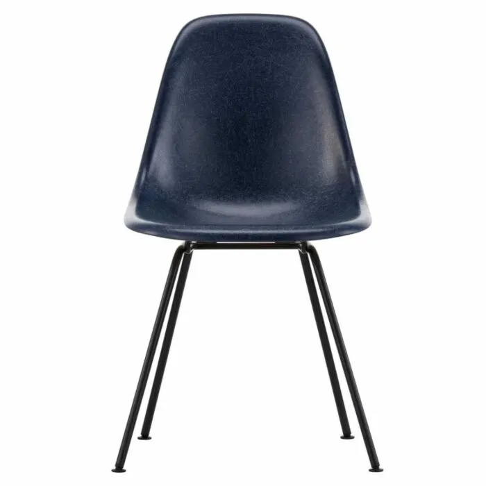 Vitra Eames DSX Fiberglass stoel met zwart onderstel-Navy Blue Fabrieksprijs