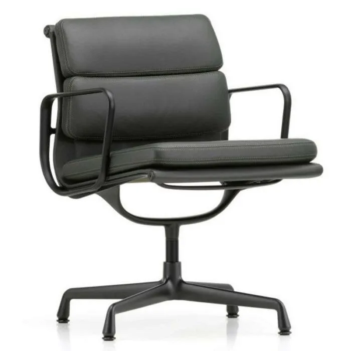 Vitra Aluminium Chair Black EA 208 Soft Pad stoel Meest Verkocht