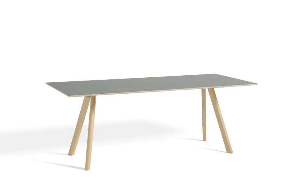 Weekendaanbieding Hay Copenhague CPH30 water-based gelakt eiken tafel-Grey-200x90 cm
