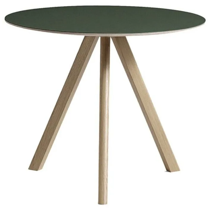 Lage Prijs HAY Copenhague CPH20 gezeept eiken onderstel tafel-Green-∅ 90 cm