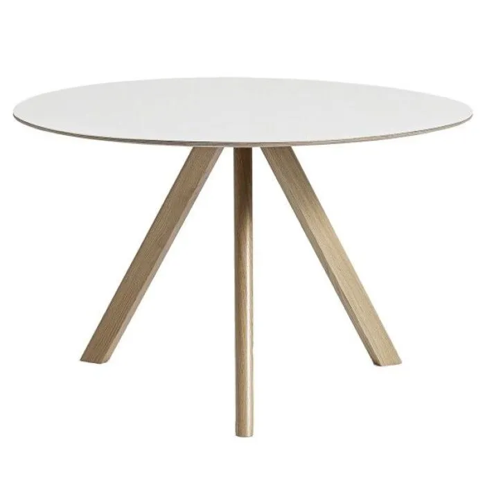 HAY Copenhague CPH20 water-based gelakt eiken onderstel tafel-Off-white-∅ 120 cm Koop Vandaag