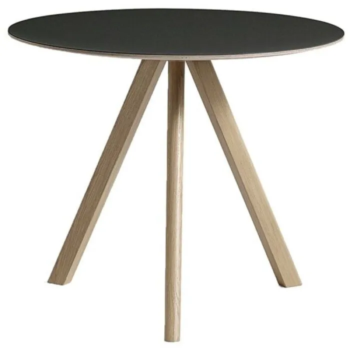 Laatste Versie HAY Copenhague CPH20 water-based gelakt eiken onderstel tafel-Black-∅ 120 cm
