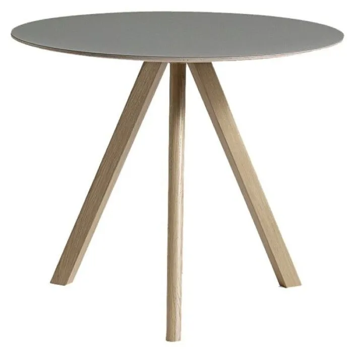 HAY Copenhague CPH20 water-based gelakt eiken onderstel tafel-Grey-∅ 90 cm Nieuw