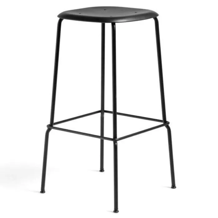 Speciale Aanbieding Hay Soft Edge 85 kruk 65cm-Black-Gepoedercoat Zwart