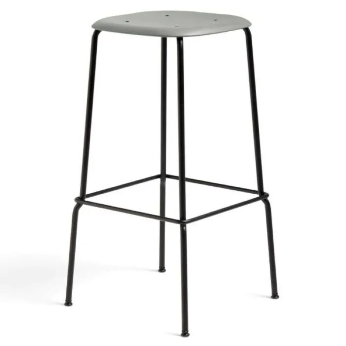 Exclusieve Aanbieding Hay Soft Edge 85 kruk 65cm-Soft grey-Gepoedercoat Zwart