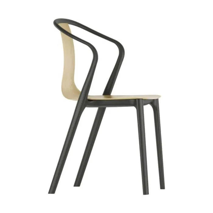 Betaalbaar Vitra Belleville Armchair Wood stoel-Natural eiken