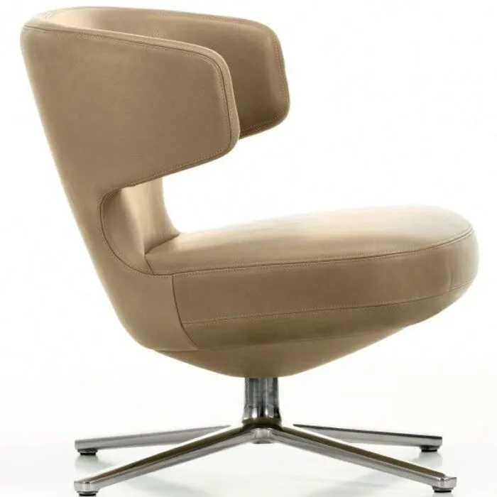 Vitra Petit Repos draaifauteuil-Leer Natural Caramel Weekendaanbieding