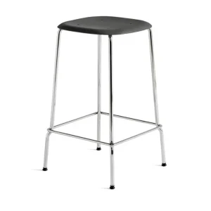 Hay Soft Edge 80 chroom onderstel barkruk-Soft black-Zithoogte 65 cm Hete Deal