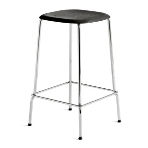 Hay Soft Edge 80 chroom onderstel barkruk-Eiken-zwart-Zithoogte 65 cm Gratis Retour