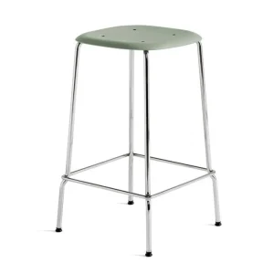 Shop Nu Hay Soft Edge 80 chroom onderstel barkruk-Dusty green-Zithoogte 65 cm