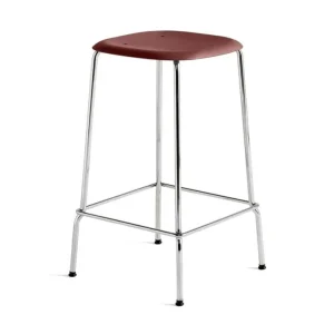 Express Levering Hay Soft Edge 80 chroom onderstel barkruk-Fall red-Zithoogte 65 cm