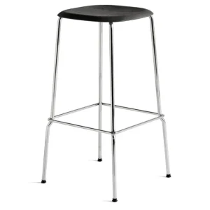 Hay Soft Edge 80 chroom onderstel barkruk-Black-Zithoogte 75 cm Hete Deal