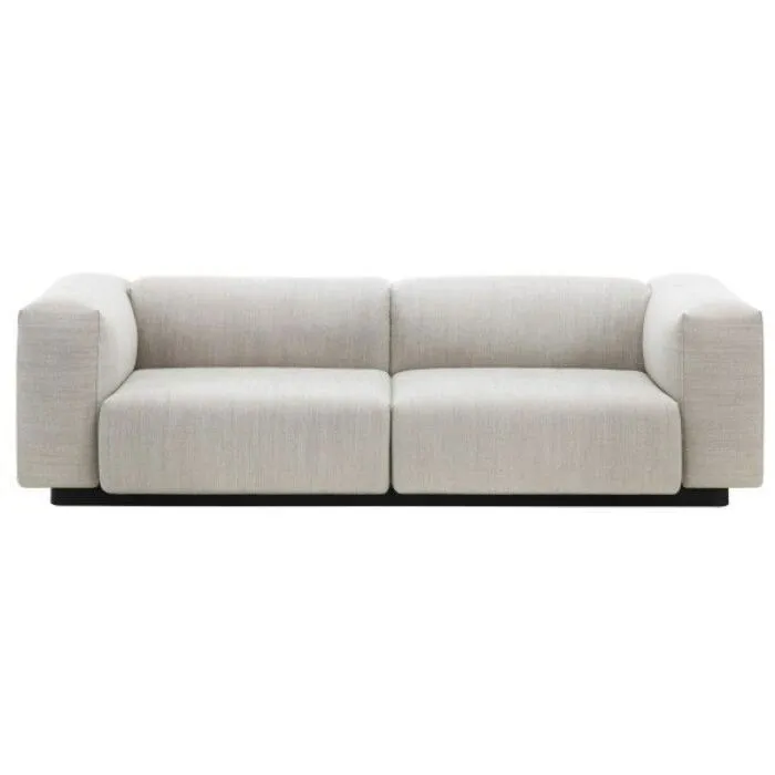 Korting Vitra Soft Modular 2-zits bank-Laser warm grey / ivoor