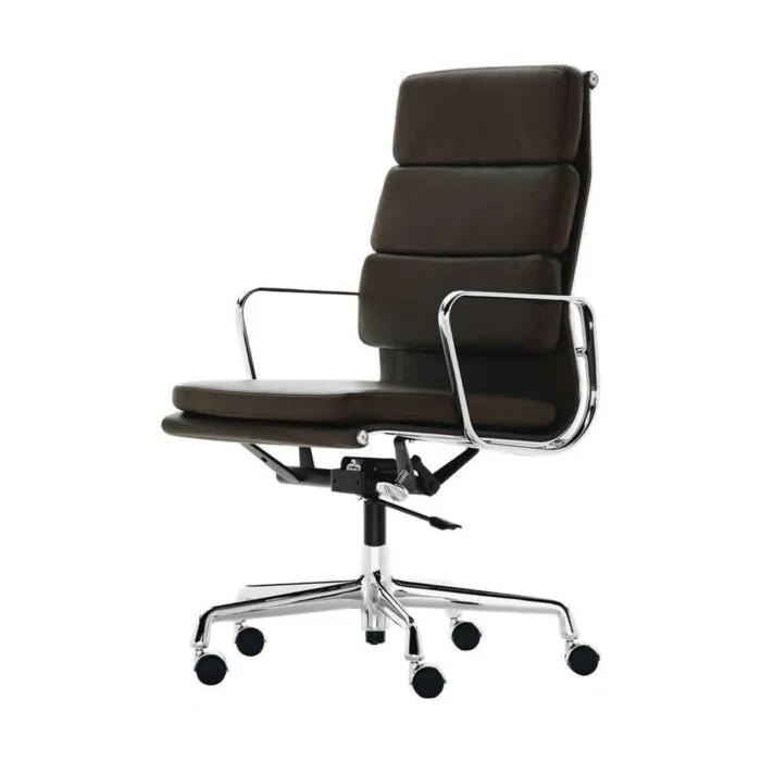 Vitra EA 219 bureaustoel-Leer chocolate Speciale Aanbieding