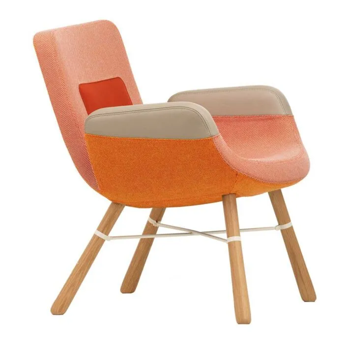 Vitra East River Chair fauteuil met natural eiken onderstel-Red mix Laatste Kans
