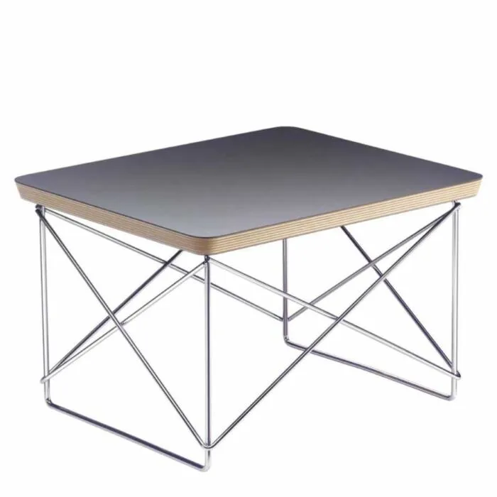 Bestel Nu Vitra LTR tafel met chroom onderstel-Zwart HPL
