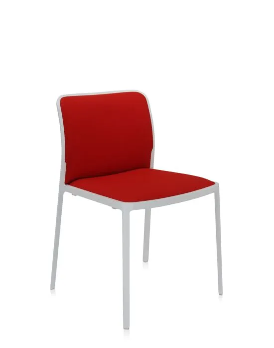 Finale Uitverkoop Kartell Audrey Soft wit stoel-Wit-rood-Zonder armleuning