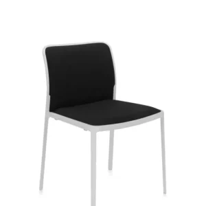 Rechtstreeks Van De Fabrikant Kartell Audrey Soft wit stoel-Wit-zwart-Zonder armleuning