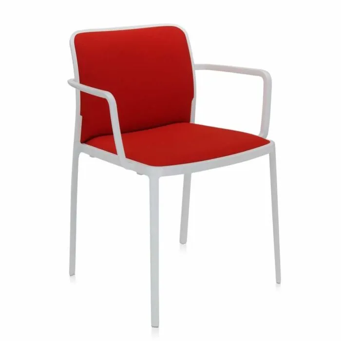 Kartell Audrey Soft wit stoel-Wit-rood-Met armleuning Lage Prijs