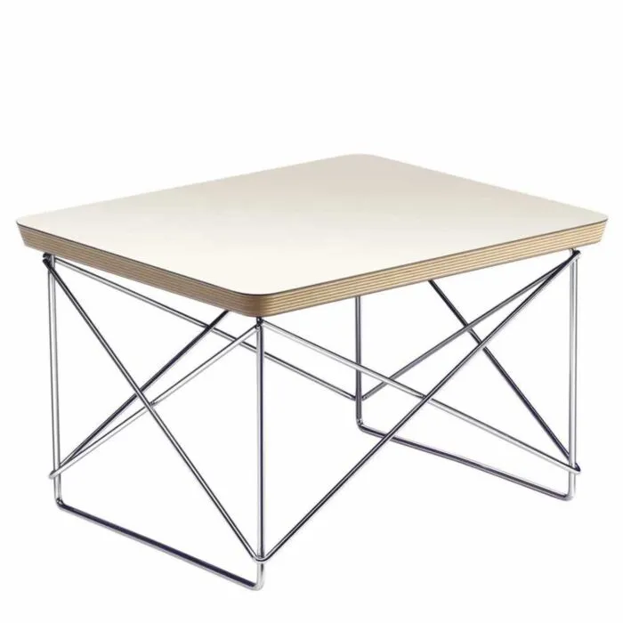 Op = Op Vitra LTR tafel met chroom onderstel-Wit HPL