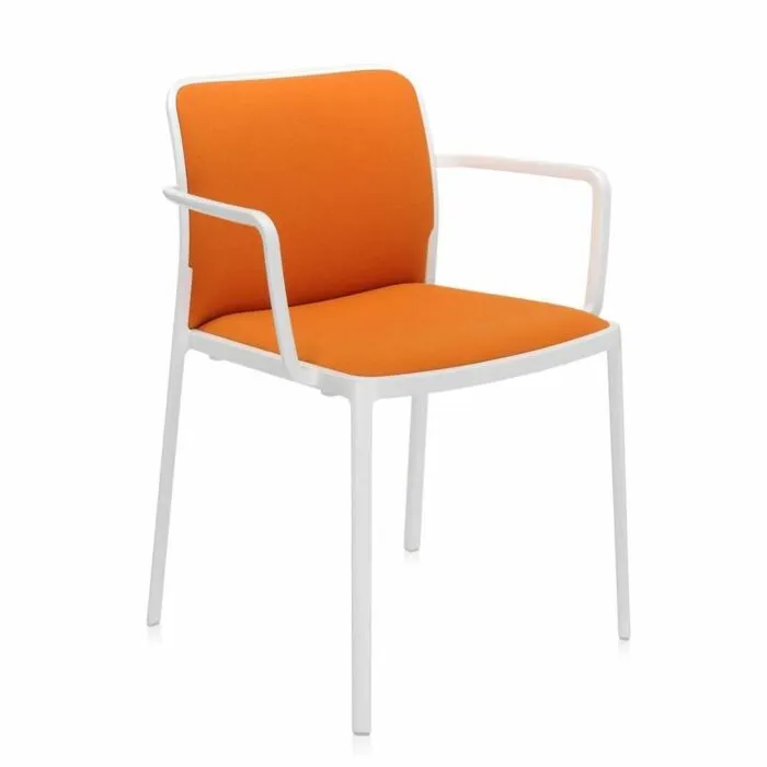 Direct Verzonden Kartell Audrey Soft wit stoel-Wit-oranje-Met armleuning