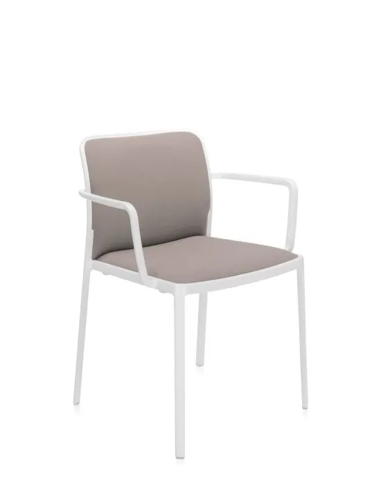 Kartell Audrey Soft wit stoel-Wit-beige-Met armleuning Lage Prijs