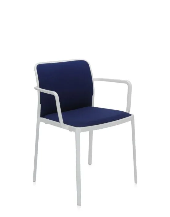 Meest Verkocht Kartell Audrey Soft wit stoel-Wit-blauw-Met armleuning