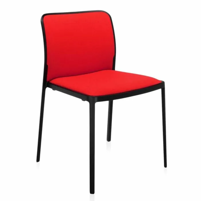 Kartell Audrey Soft zwart stoel-Rood-Zonder armleuning Fabrieksprijs