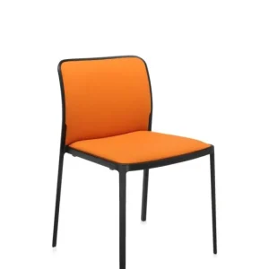 Kartell Audrey Soft zwart stoel-Oranje-Zonder armleuning Weekendaanbieding