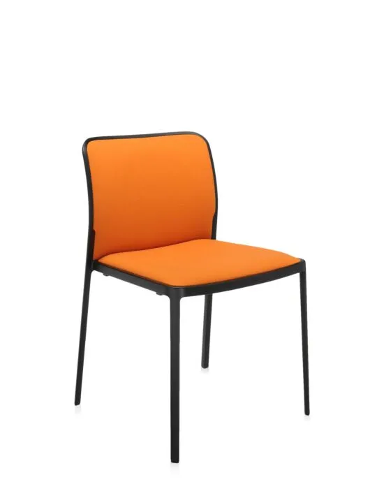 Kartell Audrey Soft zwart stoel-Oranje-Zonder armleuning Weekendaanbieding