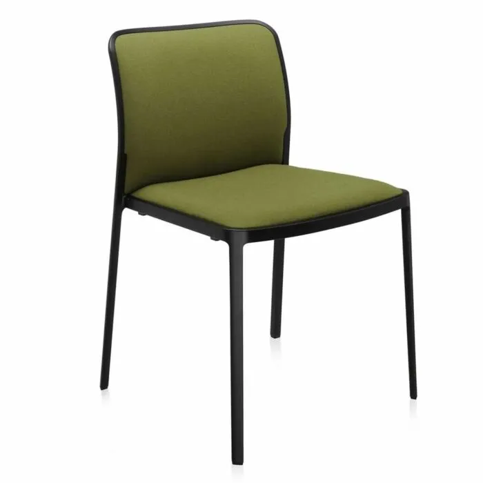 Uitverkoop Kartell Audrey Soft zwart stoel-Zuurgroen-Zonder armleuning