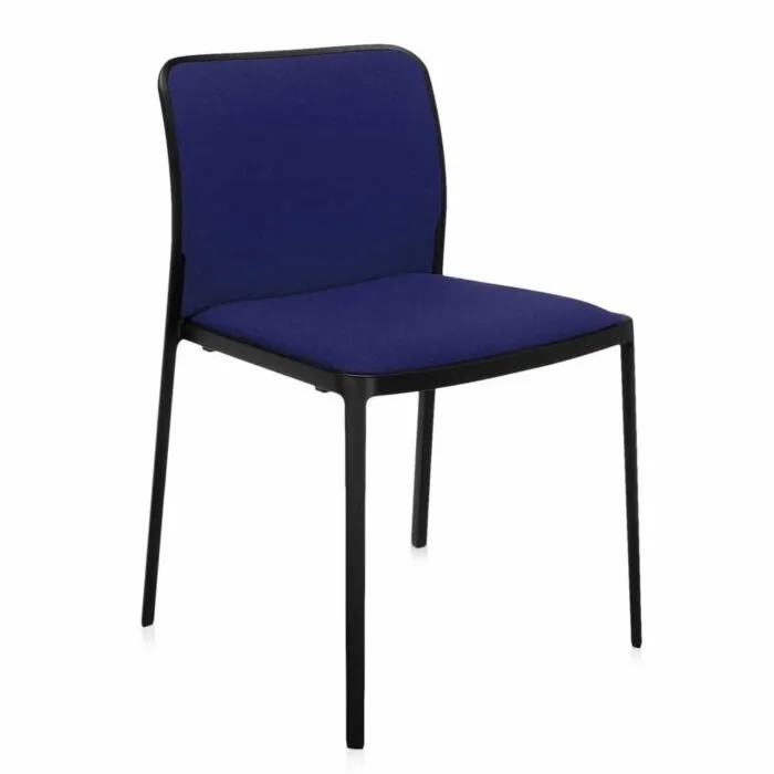Kartell Audrey Soft zwart stoel-Blauw-Zonder armleuning Finale Uitverkoop