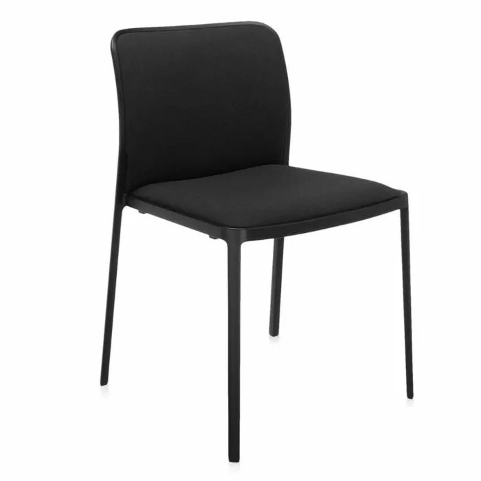 Lage Prijs Kartell Audrey Soft zwart stoel-Zwart-Zonder armleuning