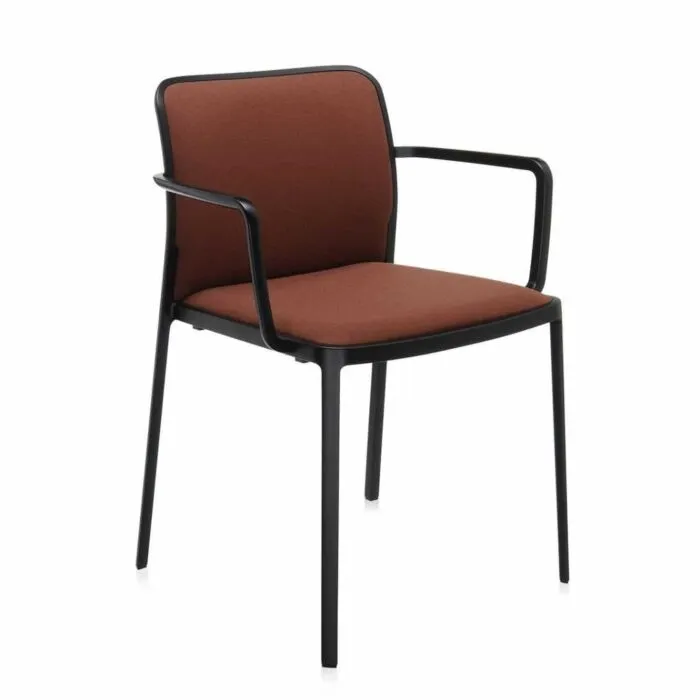 Koopje Kartell Audrey Soft zwart stoel-Bruin-Met armleuning