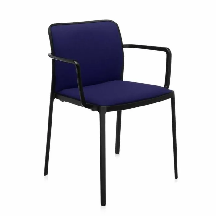 Kartell Audrey Soft zwart stoel-Blauw-Met armleuning Tijdelijk Beschikbaar