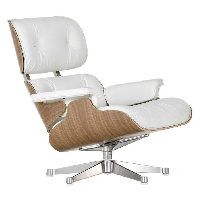 Vitra Eames Lounge chair fauteuil walnoot wit pigment NW Direct Verzonden